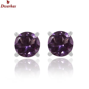 Pendientes clásicos delicados de moda al por mayor, pendientes de plata de ley 925 con amatista, pendientes de piedras preciosas para mujer, regalo de fiesta - Product Image 2