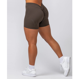 Pantalones cortos de yoga para entrenamiento de gimnasio para mujer, servicio OEM, cintura elástica profunda de la más alta calidad, un color sólido de Pakistán - Product Image 4