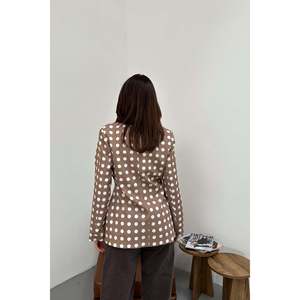<b>Camel</b> Polka Dot <b>Blazer</b> Jacket - <b>Camel</b> - Product Image 5