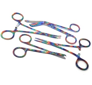 Vet Công Nghệ Y Tá Quà Tặng Cầu Vồng Màu Sắc 4 Pcs Set Khâu Khâu Kéo + Băng Kéo + Hemostat Kẹp Bởi Vaslcare - Product Image 1