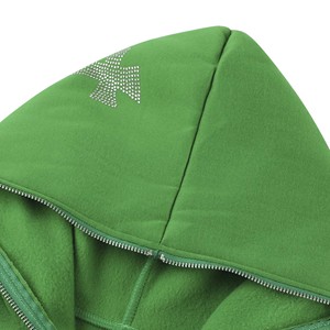 Streetwear Men's Full Zip up Hoodies Oversized Graphic Print Sweatshirt with Rhinestone Plus Size Crop <b>Top</b> Design for <b>Winter</b> - Product Image 5