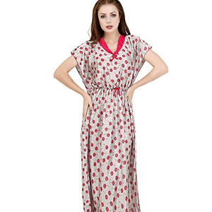 Robe caftan longue en tissu de coton pour femmes, tunique de plage d'été style hippie bohème 100% - Product Image 1
