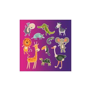 Animales alegres Niños Habitación Etiqueta de la pared Elemento decorativo divertido para espacios infantiles - Product Image 1