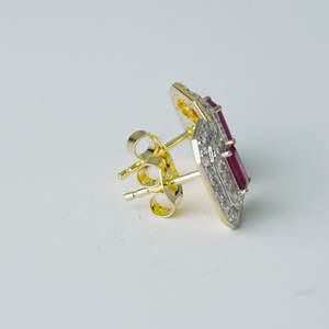 14K Gold silver <b>stud</b> earrings unisex <b>stud</b> earrings unisex jewelry gift - Product Image 3