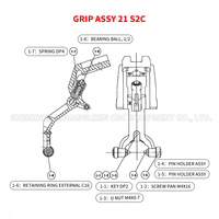 Ensemble de préhension d'outils Brother S2C 21T pour perceuse-visseuse à magazine ATC Brother TC-S2C 21T, pièces de rechange
