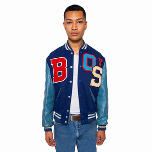 2025 OEM Custom Wool Patch Chenille Embroidery Polyester Sleeve Vintage Letterman Winter Waterproof Breathable Varsity Bomber - Product Image 4