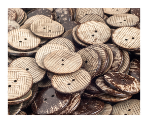 กระดุมไม้สำหรับเสื้อโค้ทผ้ากระดุม2รู4รูขนาด13มม. 15มม. โลโก้ตามสั่ง - Product Image 1