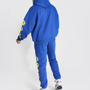 2024 Winter XXL/XL Men's Slim Fit Cotton Polyester Tracksuit Set Customizable Printed Logo Full Fleece Breathable-Wholesale - Product Image 2