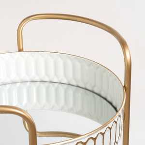 Chariot de service à 3 niveaux en métal fabriqué à la main de qualité supérieure conçu avec un plateau en verre pour le service de nourriture de luxe - Product Image 4