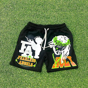 Pantalones cortos informales de algodón con estampado de espuma acolchada para hombre, ropa de calle, de baloncesto, para correr, alta calidad - Product Image 3