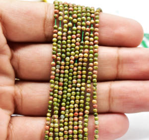 Cuentas de Unakita Natural de grado AAA, cristales verdes de 2 mm en cuerdas de 16 pulgadas, alta calidad para la fabricación de joyas - Product Image 6