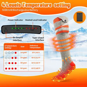 Battery Heated <b>Socks</b> with App Control, 5000mAh*2 for Motorcycle Hunting Ski Hiking Cold Winter Work Washable - Product Image 2