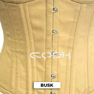 Corset de maintien de la taille en coton beige, sous-poitrine, à armatures en acier, bustier |   Corset de taille en coton beige pour sous la poitrine - Product Image 4