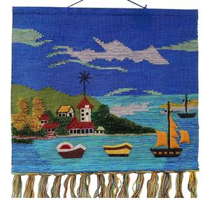 Tapisserie en corde de jute faite à la main avec tissage vertical Design moderne Art mural suspendu pour décor Boho - Product Image 2