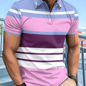 Chemise d'été 2025 pour homme, en jersey uni, à séchage rapide, à manches courtes, décontractée et habillée, avec boutons - Product Image 5