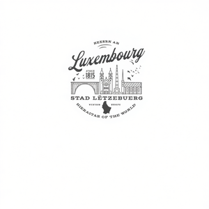 T-shirt promotionnel Travel to Luxembourg Western Europe Vintage Skyline - Product Image 2