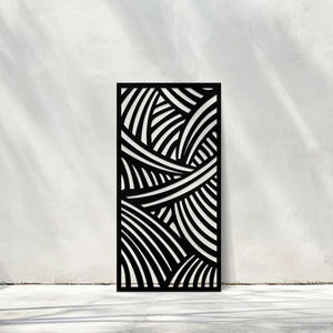 Wholesale Best Price Home Restaurant Wood Wall Art MDF Laser Cut Leaf Design Rectangle Shape Black Finished Back Wall Decor - Product Image 1