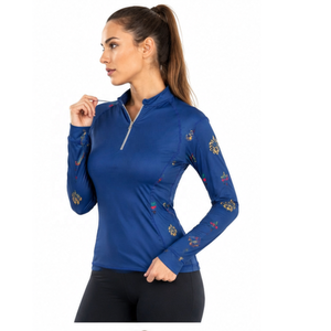 Latest Design Long Sleeve Cotton Horse Riding Shirt <b>Women's</b> Buckle Closure Sublimation Printed <b>Compression</b> Equestrian Base Layer - Product Image 5