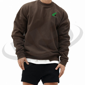 OEM personnalisé hommes sweat 100% coton écologique hiver pull à col rond lourd polaire unisexe Logo décontracté - Product Image 3