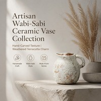 Ensemble de 3 vases en céramique faits à la main, style Wabi-Sabi, glaçure mouchetée vieillie, décoration de table et de maison