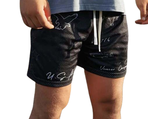Logo personnalisé sur tout le short en maille imprimé par sublimation avec poches short de bain décontracté en maille pour la plage - Product Image 6