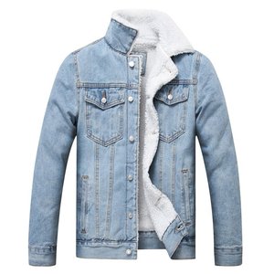 Top mode hommes vestes dernière vente chaude fantaisie décontracté classique élasticité Denim Jean vestes hommes veste intérieure polaire - Product Image 4