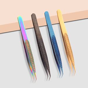 Pince à cils professionnelle en acier inoxydable de haute précision pince à épiler d'extension de faux cils personnalisée privée - Product Image 2