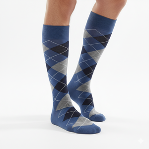 OEM Best Seller Ekose Argyle Chaussettes pour hommes Confortables Antibactériennes Personnalisables avec votre marque 80% coton 17% nylon 3% élasthanne - Product Image 4