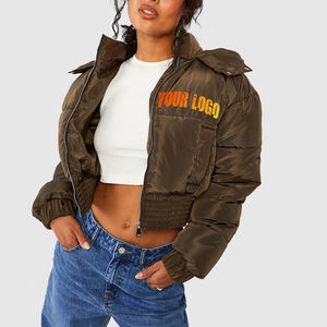 Veste matelassée courte pour femme, tendance, OEM, de qualité supérieure, prix abordable, couleur unie, chaude, personnalisable, élégante, imperméable - Product Image 5