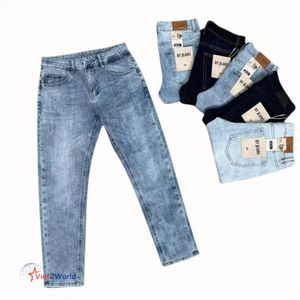 Pantalones vaqueros ajustados de cintura alta para mujer Moda Europea personalizada 3 opciones de color-Pantalones bombachos formales informales de cintura media Denim ODM Supply - Product Image 1