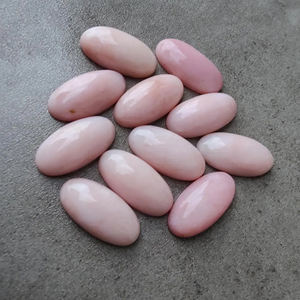 Natural Pink Opal Big Oval Shape Cabochon Flat Back Beda Shape Calibrado Piedras preciosas al por mayor, Todos Los tamaños disponibles - Product Image 2