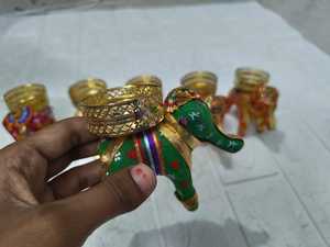 Bougeoir décoratif en T Rajasthani avec dentelle Gota pour la décoration de nuit, décor de centre de table, décor de fête d'anniversaire - Product Image 4