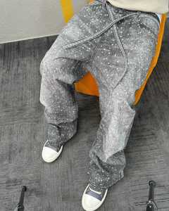 Estrellas diamantes de imitación decorados sueltos cómodos High Street moda estilo americano Jeans para primavera invierno botón decoración transpirable - Product Image 2