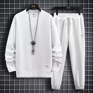 Wholesale High Quality French Terry Solid Casual Tracksuits Customized Cotton Sweatpants Hoodie Sets Men Streetwear Logo Quick - Product Image 3