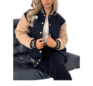 Veste universitaire en laine pour femmes OEM personnalisé hiver école collège grande taille vestes longues avec broderie décoration vente en gros - Product Image 3