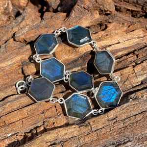 Flashy Labradorite <b>Bracelet</b> 925 Sterling Silver Gemstone Handmade Unique Fashion Jewelry Gift For Women <b>Men</b> - Product Image 2