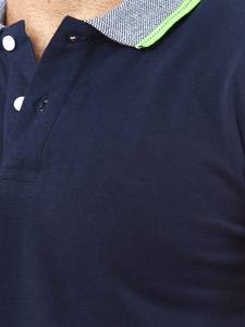 Artículo único de algodón/poliéster para hombre de verano Casual sólido azul marino transpirable cómodo Slim Fit manga corta para camisa - Product Image 5