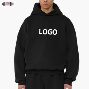 Sudadera con capucha recortada de moda en blanco para hombre, forro polar de algodón de alta calidad, ropa de calle Regular de ajuste, estampado personalizado, Invierno 300, teñido liso - Product Image 3