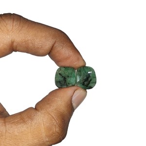 Zambian แท้สีเขียวมรกต Agate ต่างหูคู่ตัดเหลี่ยมเพชรพลอยสำหรับทำเครื่องประดับธรรมชาติ1ชุด - Product Image 3