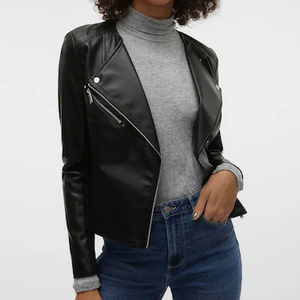 Chaqueta de Cuero Genuino para Mujer con Tela Satinada, Diseño Elegante para Todos los Tipos de Moda, Chaqueta de Motocicleta Transpirable y Resistente al Viento - Product Image 5
