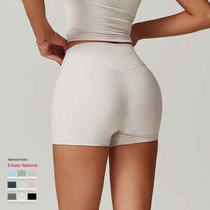 Vente en gros de shorts de sport ajustés Leggings taille haute pour femmes Contrôle du ventre Pantalons de fitness Lifting des hanches Vêtements de yoga et de gymnastique personnalisés - Product Image 3