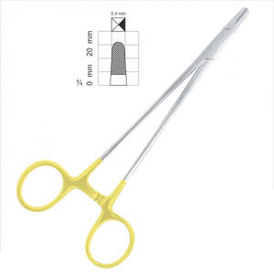 Porte-aiguilles manuel professionnel Micro Derf, pinces TC, manche doré, acier inoxydable, instruments chirurgicaux certifiés MOL - Product Image 3