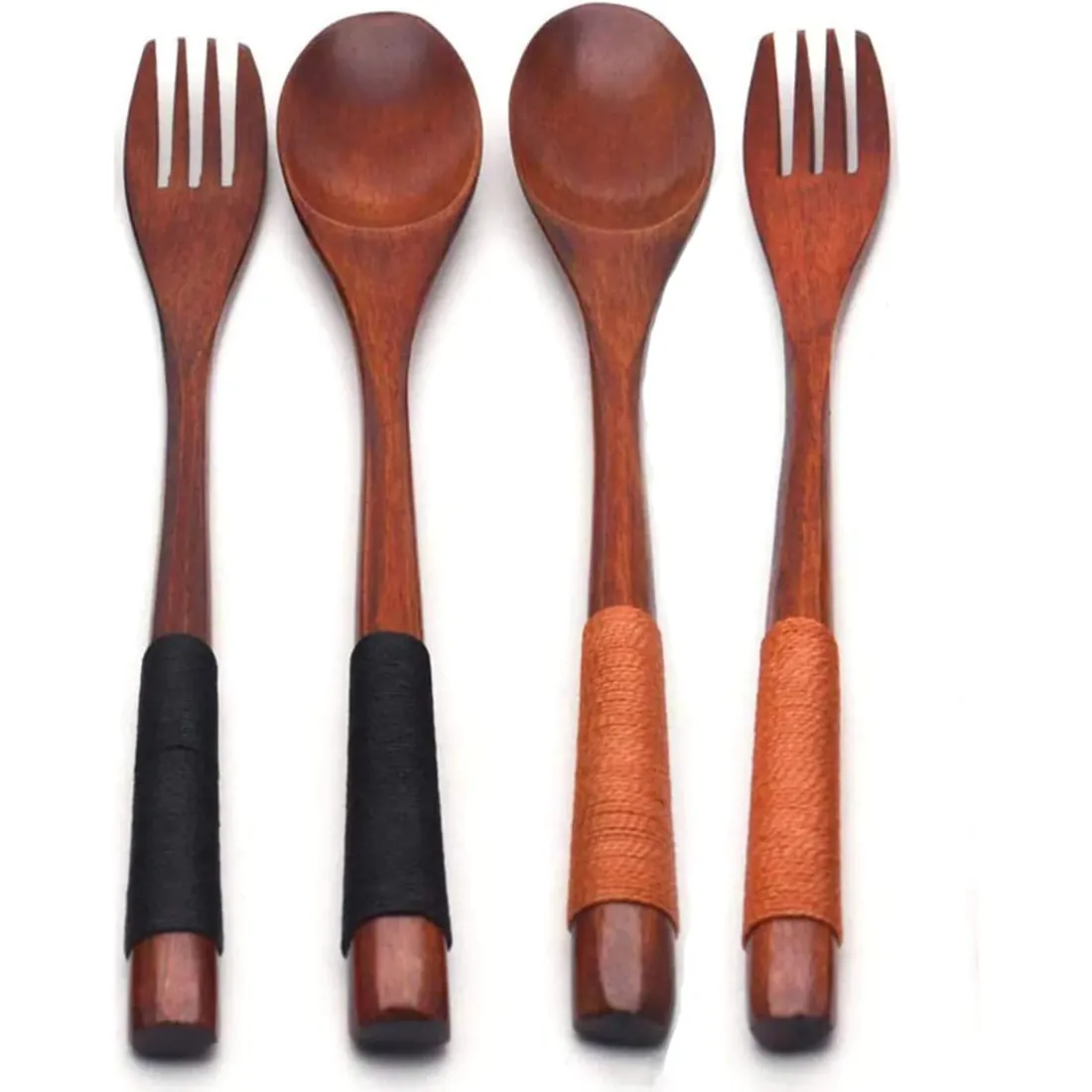 Home and Kitchenware Food Serving Cutlery Set Superior Quality Bamboo Wooden Wedding and Events Spoon Fork Knife Set