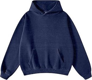 Sudaderas Casuales de Invierno para Hombre, Color Sólido, 100% Algodón, Felpa, Corte Regular, Transpirables, de Secado Rápido, con Bolsillo, Ecológicas - Product Image 6