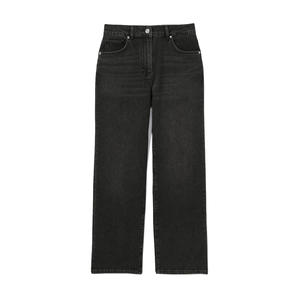 Jeans en denim pour femmes de haute qualité, coupe droite, taille mi-haute, tissu extensible, écologique, respirant, décontracté pour tous les jours, été - Product Image 1