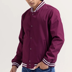 Chaqueta Varsity Básica Personalizada para Hombre, Ropa de Invierno, Cuello Alto, Lona de Alta Calidad, Ecológica, Transpirable, Moderna y a la Moda - Product Image 3
