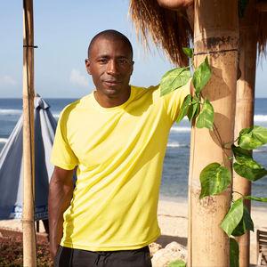 T-shirt unisexe Ultifresh en polyester tissé à manches courtes et col rond, uni, décontracté, doux, respirant, pour impression personnalisée - Product Image 5