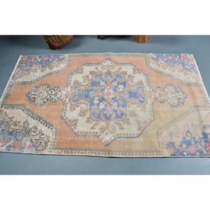 Tapis de Grande Surface Oriental Beige Bleu 3.7 X 6.5ft Tapis de Chambre Rectangle Turc en Laine avec Support en Latex pour Couloir de Salon - Product Image 3