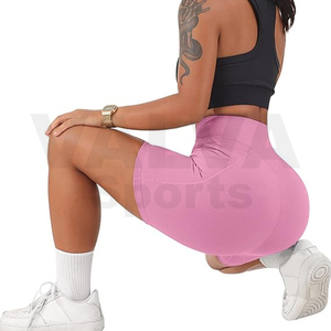 Pantalones cortos de gimnasio de cintura alta para mujer 2024, cierre de cintura elástica de algodón transpirable, ropa informal más vendida, todas las tallas, precio al por mayor - Product Image 1