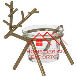 Latest Christmas and Easter Decor <b>Reindeer</b> Aluminium Wood Candle Holder Antique Finished Shape Candle Holder - Product Image 4